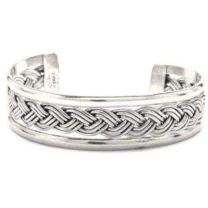 Sterling Silver Braided Cuff Bracelet
